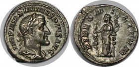 Römische Münzen, MÜNZEN DER RÖMISCHEN KAISERZEIT. Maximinus I., 235-238 n. Chr, AR-Denar. Silber. 3.18 g. Sehr schön+