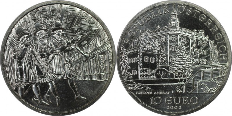 RDR – Habsburg – Österreich, REPUBLIK ÖSTERREICH. Schloss Ambras. 10 Euro 2002, ...