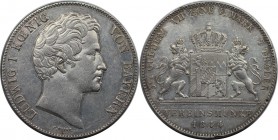 Altdeutsche Münzen und Medaillen, BAYERN / BAVARIA. Ludwig I. (1825-1848). Doppeltaler 1844, Silber. AKS 74. Vorzüglich. Saubere Felder.