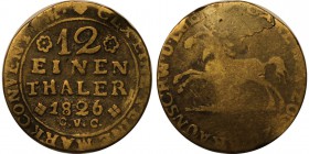 Altdeutsche Münzen und Medaillen, BRAUNSCHWEIG - WOLFENBÜTTEL. Karl (1815-1830). 1/12 Taler 1826 CvC, Kupfer. Sehr Schön