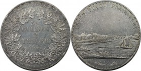 Altdeutsche Münzen und Medaillen, FRANKFURT - STADT. Stadtansicht. Doppeltaler, 3 1/2 Gulden 1841, Silber. AKS 3. Vorzüglich