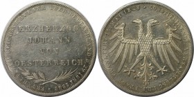 Altdeutsche Münzen und Medaillen, FRANKFURT-STADT. Erzherzog Johann von Osterreich. Doppelgulden 1848, Silber. Jaeger 46, Thun 135, AKS 39. Vorzüglich...