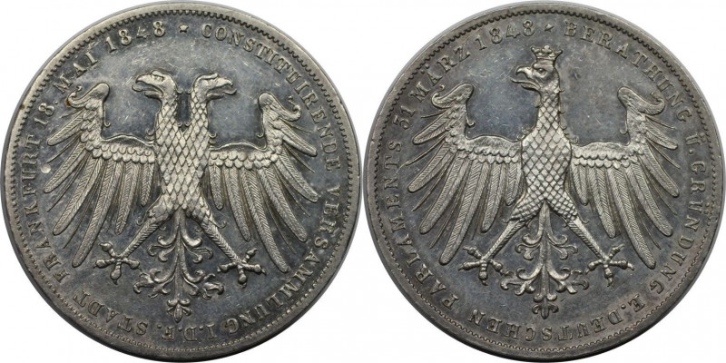 Altdeutsche Münzen und Medaillen, FRANKFURT - STADT. Deutschen Parlament. Doppel...