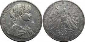 Altdeutsche Münzen und Medaillen, FRANKFURT - STADT. Vereinstaler 1858, Silber. AKS 7. Vorzüglich