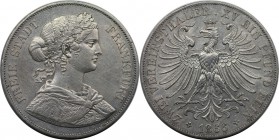 Altdeutsche Münzen und Medaillen, FRANKFURT - STADT. Doppeltaler 1866, Silber. AKS 4. Fast Vorzüglich