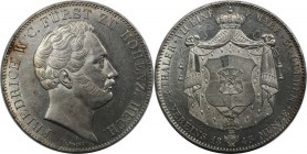 Altdeutsche Münzen und Medaillen, HOHENZOLLERN - HECHINGEN. Friedrich Wilhelm Constantin (1838-1849). Vereinsdoppeltaler 1845, Silber. Dav. 716, AKS 2...