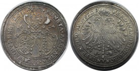 Altdeutsche Münzen und Medaillen, NÜRNBERG, STADT. Taler 1624, mit Titel Ferdinands II. Silber. Dav. 5637. Goldene Patina. Vorzüglich+