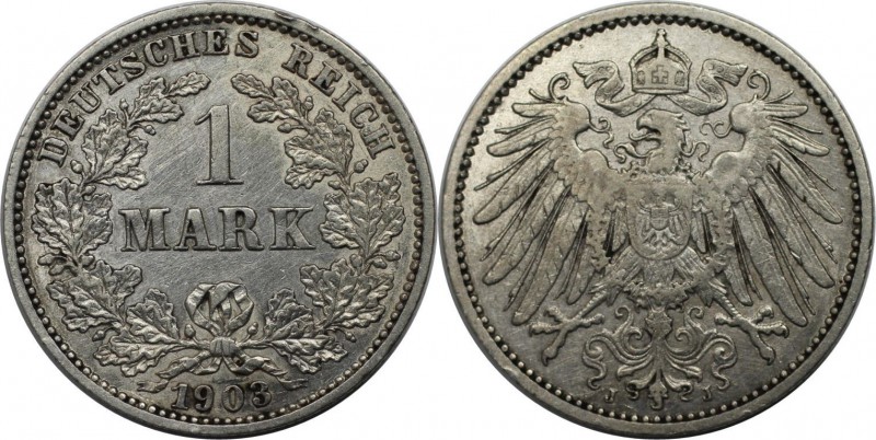 Deutsche Münzen und Medaillen ab 1871, REICHSKLEINMÜNZEN. 1 Mark 1903 J, Silber....