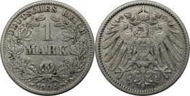 Deutsche Münzen und Medaillen ab 1871, REICHSKLEINMÜNZEN. 1 Mark 1904 J, Silber. Jaeger 17. Sehr schön-vorzüglich. Kratzer.