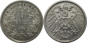 Deutsche Münzen und Medaillen ab 1871, REICHSKLEINMÜNZEN. 1 Mark 1909 D, Silber. Jaeger 17. Vorzüglich-stempelglanz. Berieben.