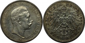 Deutsche Münzen und Medaillen ab 1871, REICHSSILBERMÜNZEN, Preußen, Wilhelm II. (1888-1918). 5 Mark 1908 A, Silber. Jaeger 104. Sehr schön