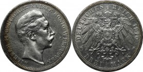 Deutsche Münzen und Medaillen ab 1871, REICHSSILBERMÜNZEN, Preußen, Wilhelm II. (1888-1918). 3 Mark 1910 A, Silber. Jaeger 103. Sehr schön-vorzüglich....