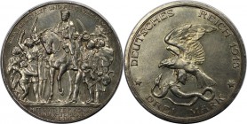 Deutsche Münzen und Medaillen ab 1871, REICHSSILBERMÜNZEN, Preußen. Wilhelm II. (1888-1918). Zur 100-Jahr-Feier des königlichen Aufrufs zum Befreiungs...