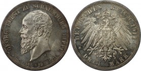 Deutsche Münzen und Medaillen ab 1871, REICHSSILBERMÜNZEN, Schaumburg-Lippe, Georg (1893-1911). Auf seinen Tod. 3 Mark 1911 A, Silber. Jaeger 166. Fas...