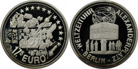 Deutsche Münzen und Medaillen ab 1945, BUNDESREPUBLIK DEUTSCHLAND. Weltzeituhr - Berlin - Alexanderplatz. Medaille "17.5 Euro" ND, Silber. Polierte Pl...