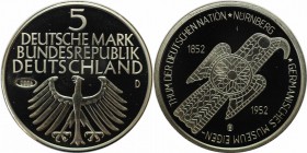 Deutsche Münzen und Medaillen ab 1945, BUNDESREPUBLIK DEUTSCHLAND. Germanisches Museum Adlerfibel. Medaille "5 Deutsche Mark" 2006. Stempelglanz