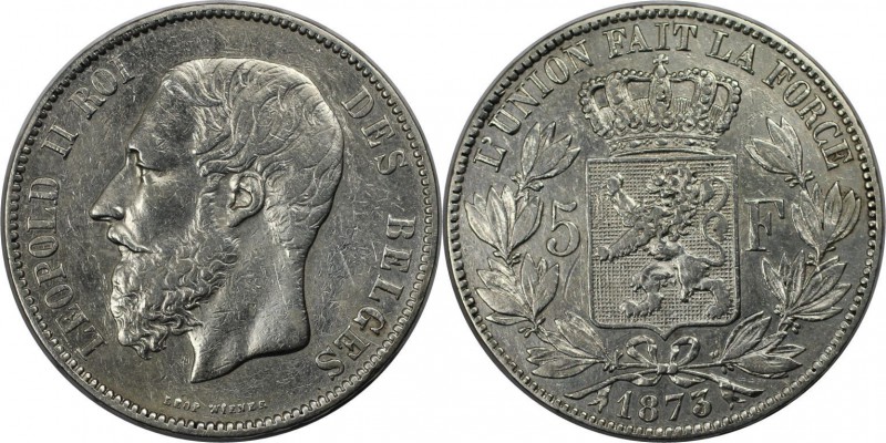 Europäische Münzen und Medaillen, Belgien / Belgium. Leopold II. (1865-1909). 5 ...