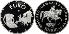Europäische Münzen und Medaillen, Bulgarien / Bulgaria. United Europe. 10000 Leva 1998, Silber. KM 235. Polierte Platte