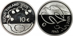 Europäische Münzen und Medaillen, Finnland / Finland. 60 Jahre Friede und Freiheit. 10 Euro 2005, Silber. KM 120. Polierte Platte