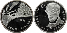 Europäische Münzen und Medaillen, Finnland / Finland. 125. Todestag von Johan Vilhelm Snellman. 10 Euro 2006, Silber. KM 124. Polierte Platte