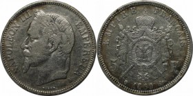 Europäische Münzen und Medaillen, Frankreich / France. Napoleon III. 5 Francs 1869, Silber. KM 799. Sehr Schön