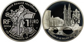 Europäische Münzen und Medaillen, Frankreich / France. Avignon und der Palast der Päpste. 1 1/2 Euro 2004, Silber. KM 1364. Proof
