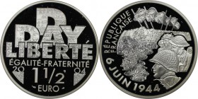 Europäische Münzen und Medaillen, Frankreich / France. 60. Jahrestag des D-Day. 1 1/2 Euro 2004, Silber. KM 1369. Proof