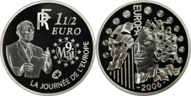 Europäische Münzen und Medaillen, Frankreich / France. 120. Geburtstag von Robert Schuman. 1-1/2 Euro 2006, Silber. KM 2037. Polierte Platte