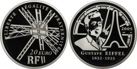 Europäische Münzen und Medaillen, Frankreich / France. Gustave Eiffel (Piedfort). 20 Euro 2009, Silber. Proof