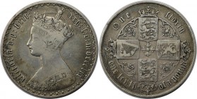 Europäische Münzen und Medaillen, Großbritannien / Vereinigtes Königreich / UK / United Kingdom. 1 Florin 1859, Silber. KM 746.1. Spink 3891. Sehr sch...