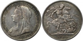 Europäische Münzen und Medaillen, Großbritannien / Vereinigtes Königreich / UK / United Kingdom. Victoria (1837-1901). 1 Crown 1893, Silber. KM 783. S...