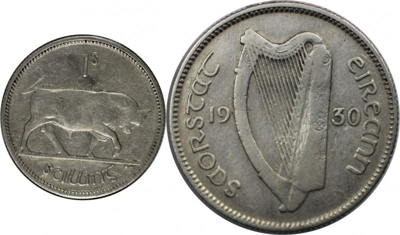 Europäische Münzen und Medaillen, Irland / Ireland. Bull. Shilling 1930, Silber....
