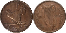Europäische Münzen und Medaillen, Irland / Ireland. Henne mit Küken. Penny 1933, Bronze. KM 3. Stempelglanz, Haarkratzer