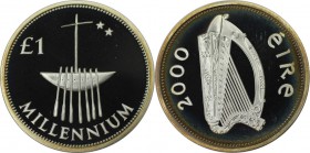 Europäische Münzen und Medaillen, Irland / Ireland. Millennium. Piedfort. 1 Pound 2000, Silber. Polierte Platte
