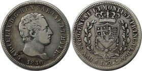 Europäische Münzen und Medaillen, Italien / Italy. Sardinia. Carlo Felice. 2 Lire 1830, Silber. KM 122.1. Sehr schön+