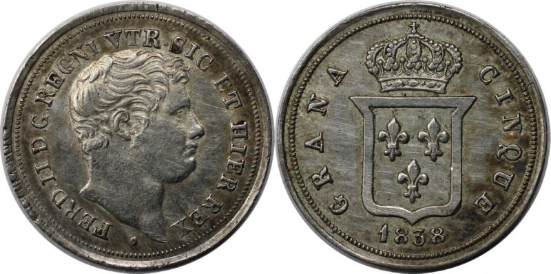 Europäische Münzen und Medaillen, Italien / Italy. Neapel. Ferdinand II. 5 Grana...