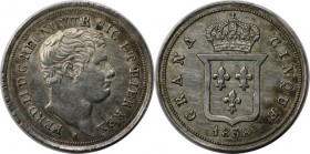 Europäische Münzen und Medaillen, Italien / Italy. Neapel. Ferdinand II. 5 Grana 1838, Silber. KM 326. Fast Vorzüglich