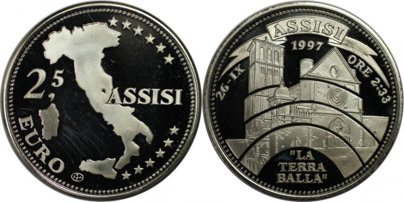 Europäische Münzen und Medaillen, Italien / Italy. Assisi. "LA TERRA BALLA" Meda...