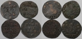 Europäische Münzen und Medaillen, Italien / Italy, Lots und Sammlungen. Venedig. Francesco Morosini (1688-1694). Lot von 4 Münzen ND. DALM / ET / ALB....