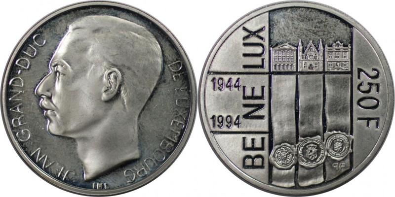 Europäische Münzen und Medaillen, Luxemburg / Luxembourg. 50. Jahre BENELUX. 250...