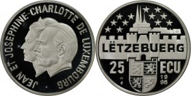 Europäische Münzen und Medaillen, Luxemburg / Luxembourg. Fürstenpaar Jean e. Joseph & Charlotte. 25 Ecu 1995, Silber. Polierte Platte