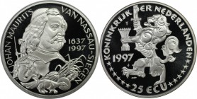 Europäische Münzen und Medaillen, Niederlande / Netherlands. Johan Maurits (1637-1997). 25 Ecu 1997, Silber. Polierte Platte