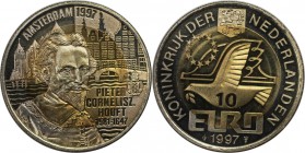 Europäische Münzen und Medaillen, Niederlande / Netherlands. Pieter Cornelisz Hooft (1581-1647). Medaille "10 Euro" 1997, Kupfer-Nickel. KM X#133. Ste...