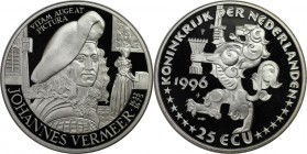 Europäische Münzen und Medaillen, Niederlande / Netherlands. Johannes Vermeer (1632-1675). 25 Ecu 1996, Silber. Polierte Platte