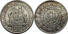 Europäische Münzen und Medaillen, Polen / Poland. Mieszko und Dabrowka Gedenkmünze. 100 Zlotych 1966, Silber. 0.58 OZ. KM Y#57. Stempelglanz