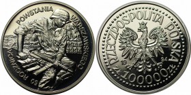 Europäische Münzen und Medaillen, Polen / Poland. 50. Jahrestag des Warschauer Aufstandes, Soldat mit Maschinengewehr. 100000 Zlotych 1994, Silber. 0....