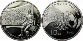 Europäische Münzen und Medaillen, Polen / Poland. Fußball-WM Korea-Japan FWM 2002. 10 Zlotych 2002, Silber. 0.42 OZ. KM Y#434. Polierte Platte