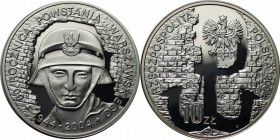 Europäische Münzen und Medaillen, Polen / Poland. 60 Jahre Warschauer Aufstand.10 Zlotych 2004, Silber. 0.42 OZ. KM Y#497. Polierte Platte
