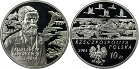Europäische Münzen und Medaillen, Polen / Poland. Entdeckungsreisender Geologe Czekanowski. 10 Zlotych 2004, Silber. 0.42 OZ. KM Y#506. Polierte Platt...