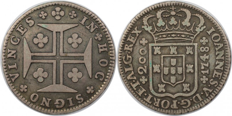 Europäische Münzen und Medaillen, Portugal. John V. 200 Reis 1748. Silber. KM 18...